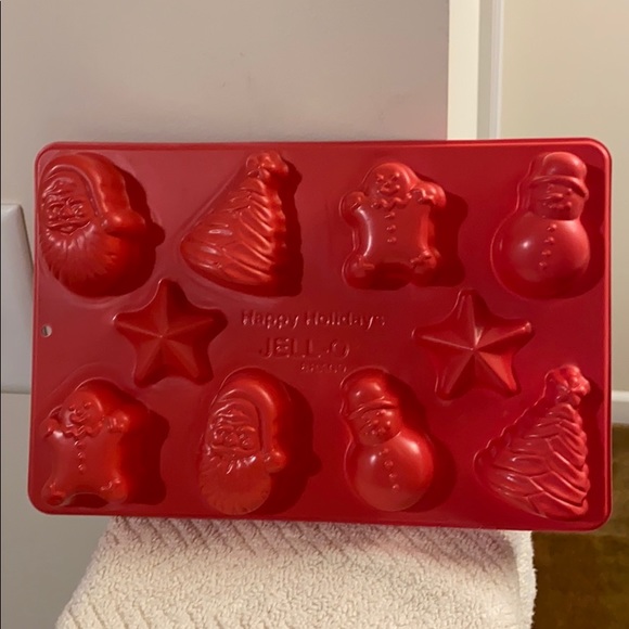JELL-O Other - JELL-O Brand Red Christmas Mold with Santa, Tree & Star for Jello or Play Dough